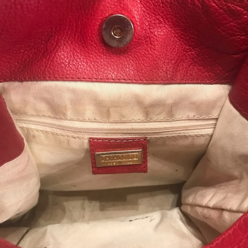 Carpaccioli Red Leather bucket bag